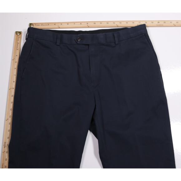 Brooks Brothers Advantage Chino Milano Navy Blue Flat Front Pants 37x30 - Picture 4 of 8